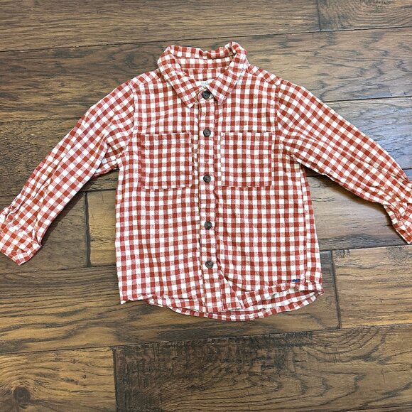 Blue Rooster Red Check Flannel Button-Down - Picture 1 of 3